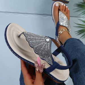 🔥2023 Sandale ortopedice casual dama, papuci de moda Crystal Rome cu clip
